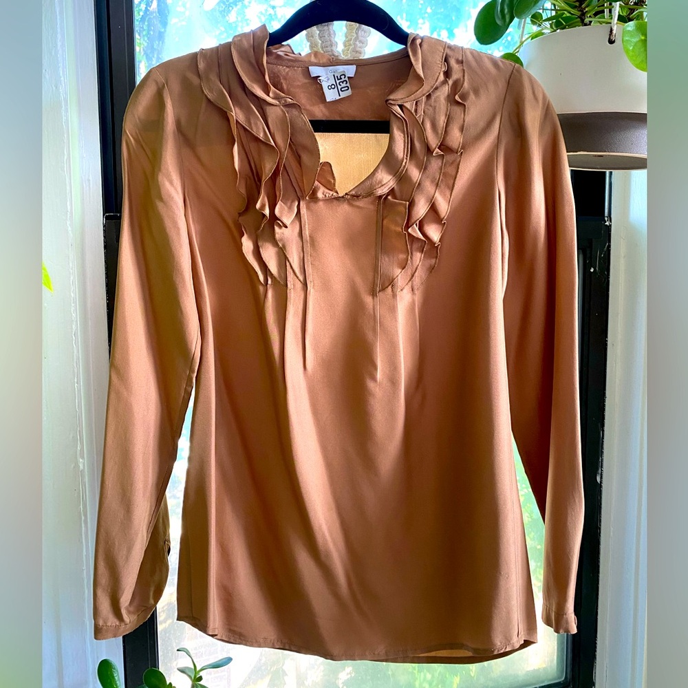 Gap 100% Silk Gold Blouse